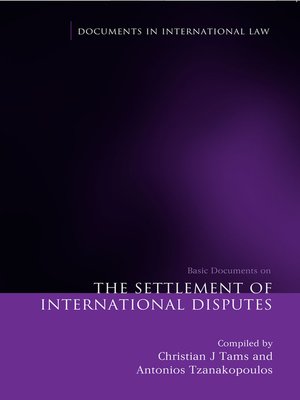 cover image of The Settlement of International Disputes